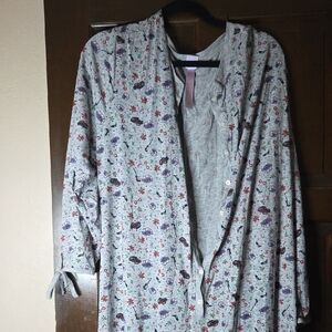 Savage X Fenty Floral Pajama Set - Gray and Multicolor